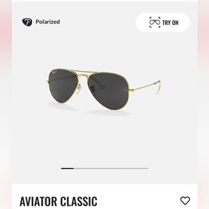 Ray Ban Aviator Classic Gold Polarized sunglasses 58mm